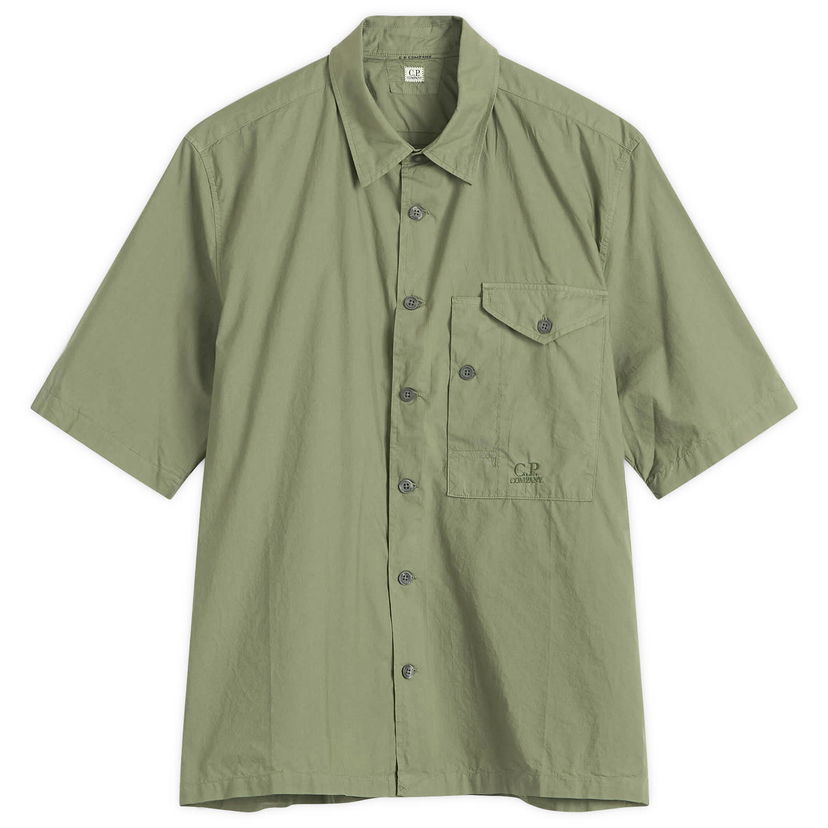Paita C.P. Company C.P. Company Short Sleeve Shirt with Pocket Logo Vihreä | 18CMSH249A-005328G-GRN