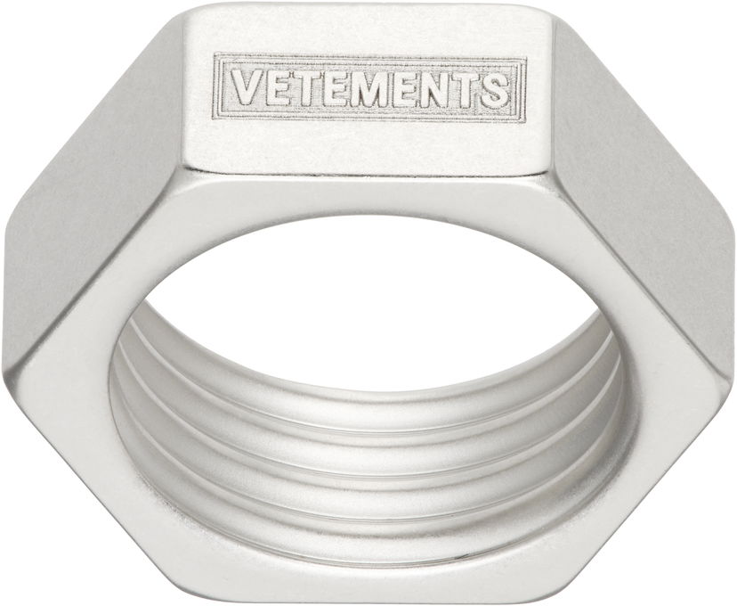 Sormus VETEMENTS Vetements Silver-Tone Screwnut Ring Metallinen | UH76RI200S