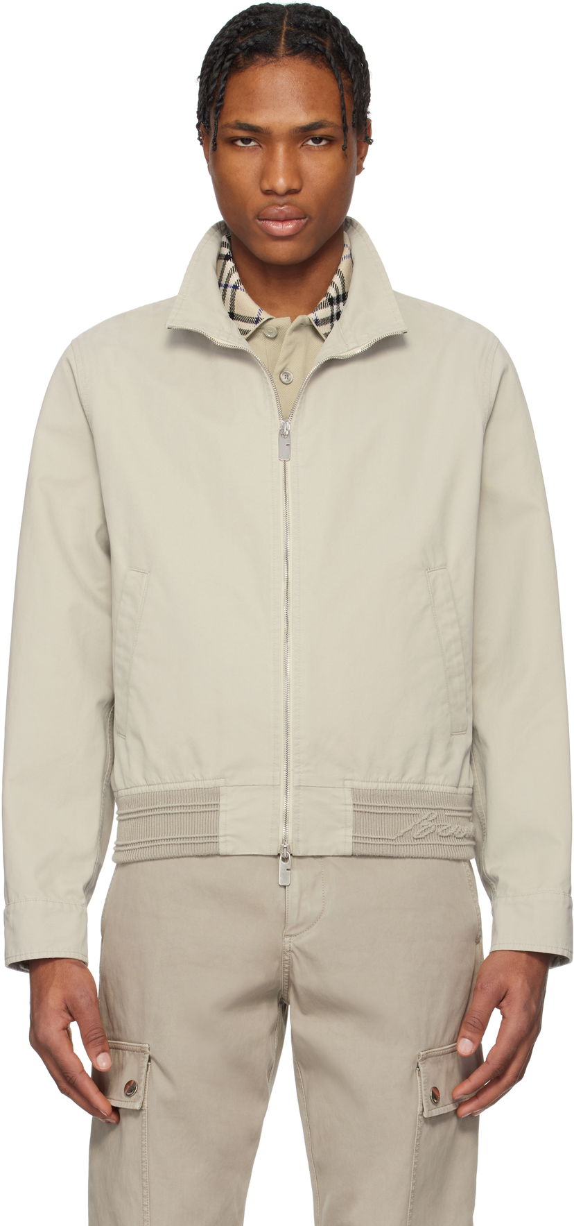 Tuulitakki Burberry Burberry Cotton Harrington Jacket Beige | 8101847