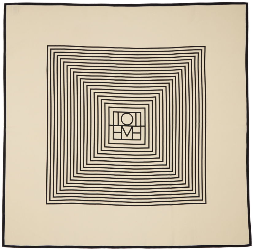 Huivi TOTEME Silk Monogram Scarf Beige | 211-853-801