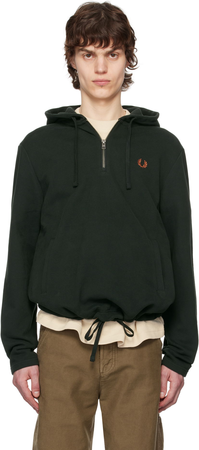 Huppari Fred Perry Fred Perry Smock Hoodie Vihreä | M8619