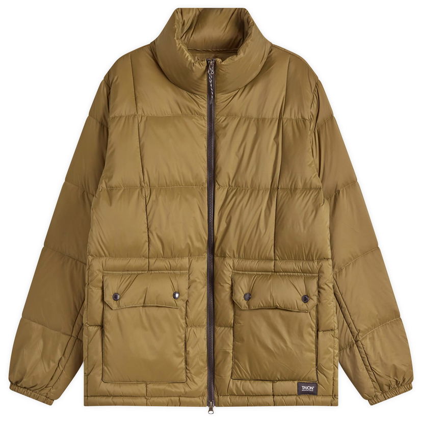 Puffer takki TAION Hooded Down Jacket Vihreä | TAION-102VZMT-OLV