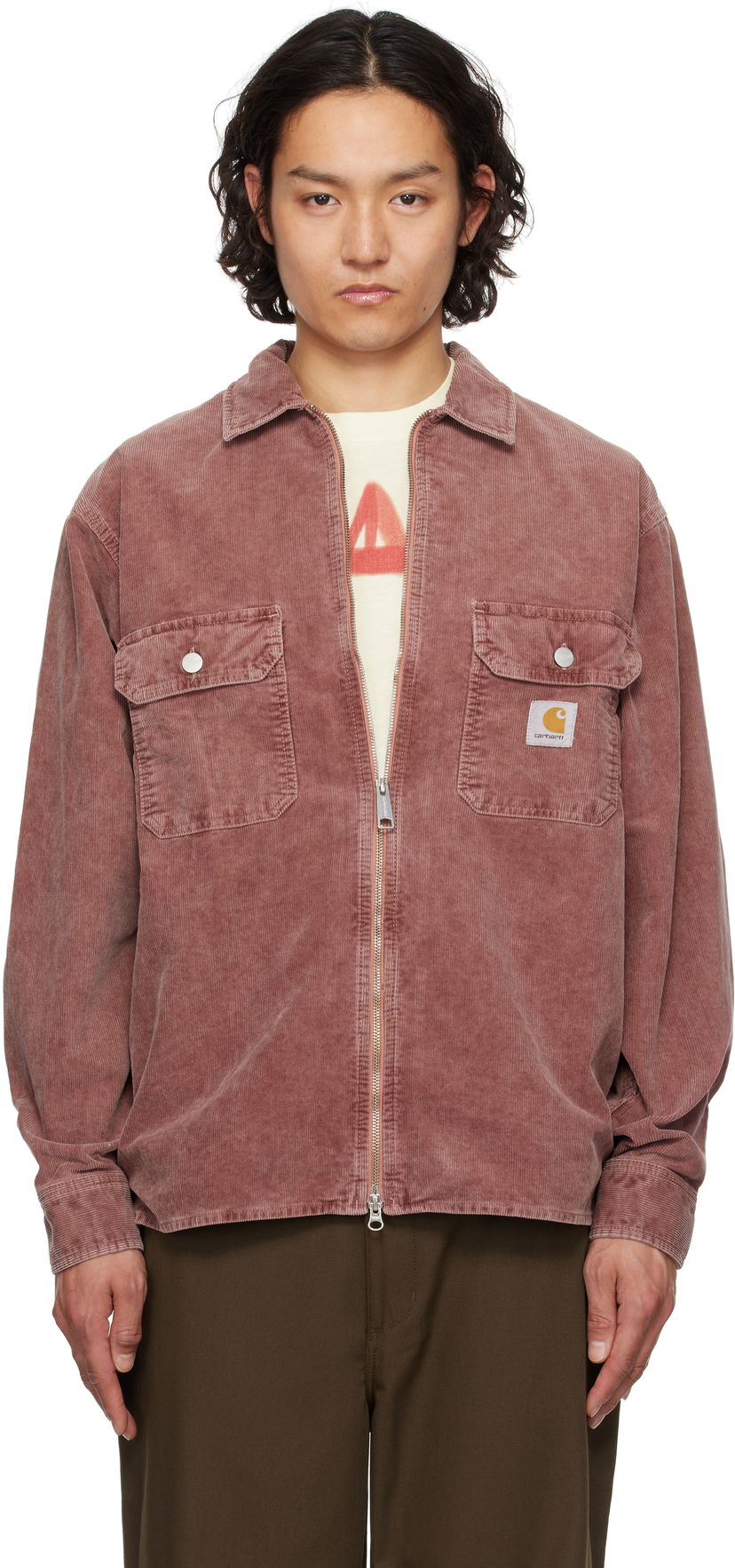 Paita Carhartt WIP Carhartt WIP Reynold Corduroy Overshirt Vaaleanpunainen | I034878