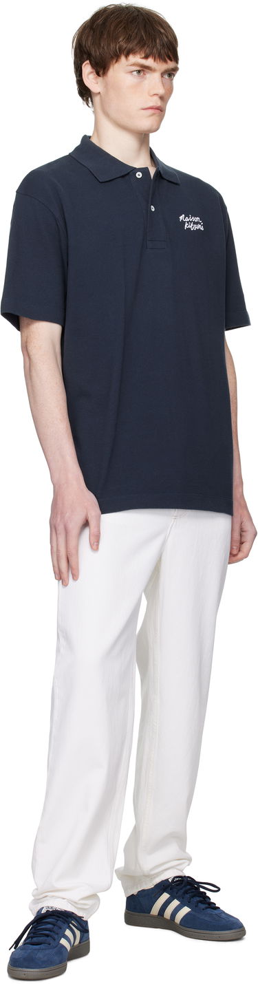 Poolopaita MAISON KITSUNÉ Handwriting Comfort Polo Tummansininen | MM00201KP0001, 3