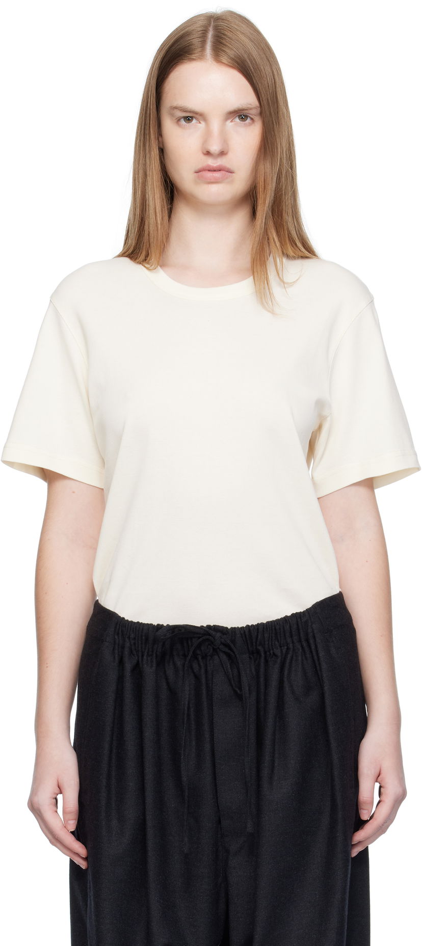 T-paita LEMAIRE LEMAIRE Rib T-shirt Valkoinen | TO1440 LJ1016