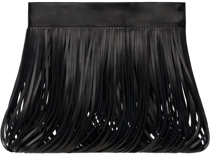 Vyöt Alaïa ALAÏA Fringed Leather Waist Belt Musta | AA9J05546C228