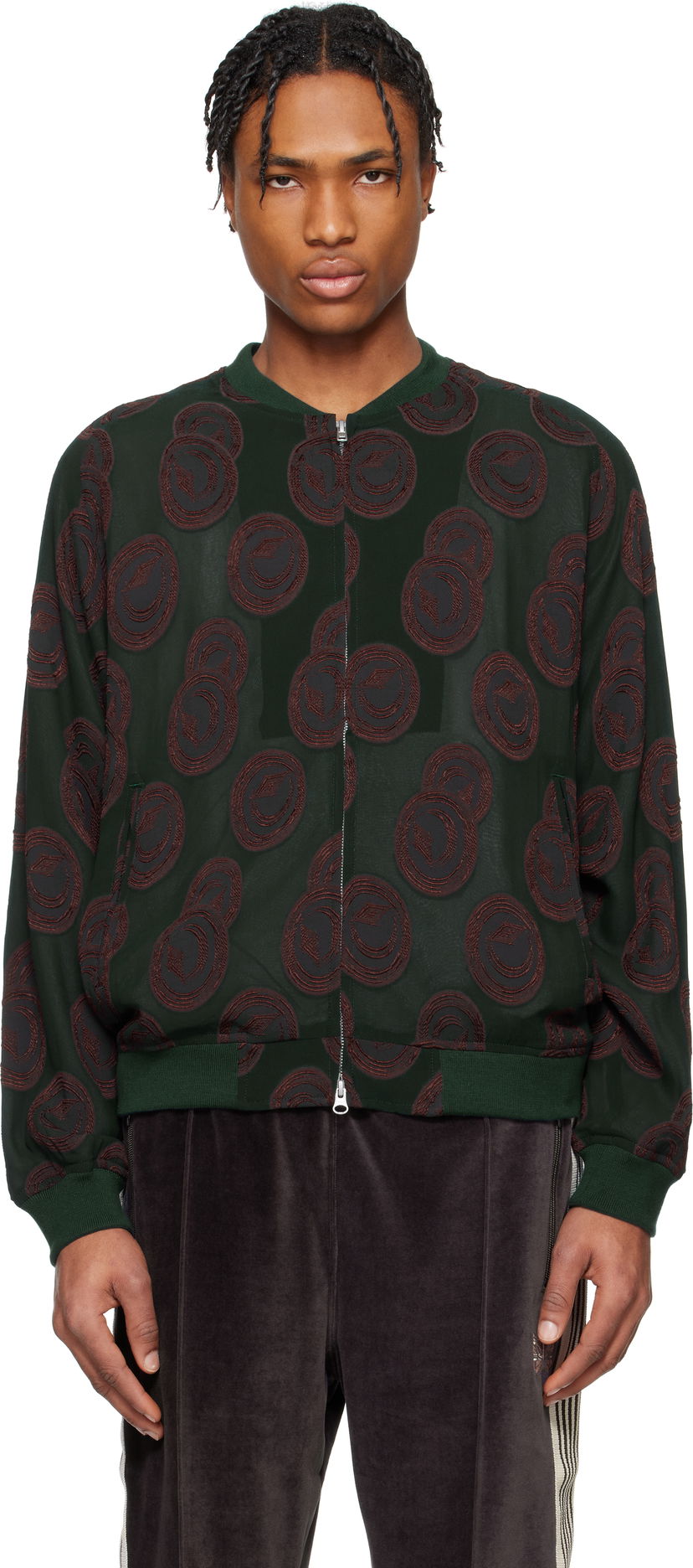 Bomber-takki Needles NEEDLES BB Print Bomber Jacket Vihreä | QV122