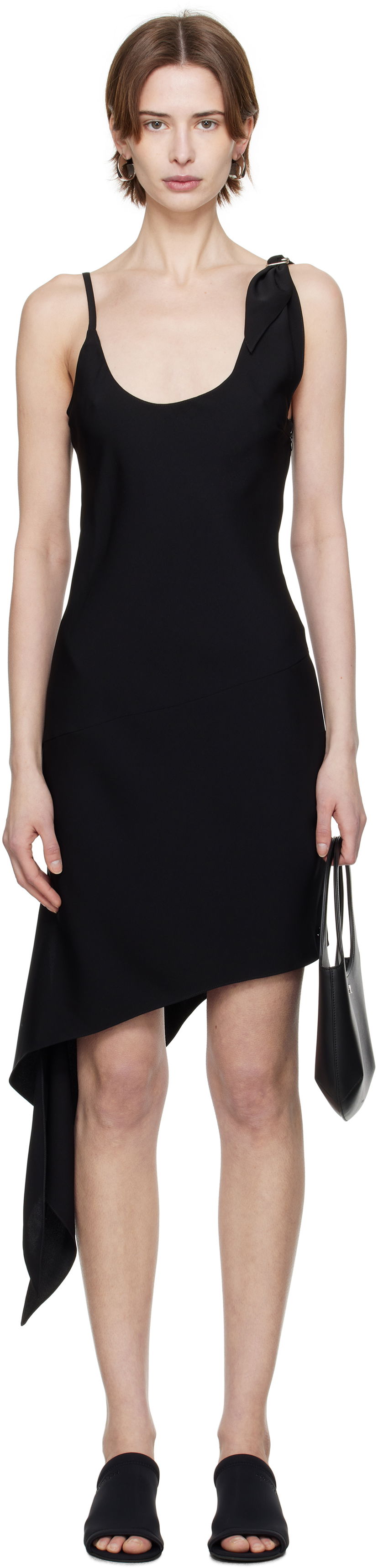 Mekko Courrèges Courrèges Scarf Midi Dress Musta | 125CRO538PL0147