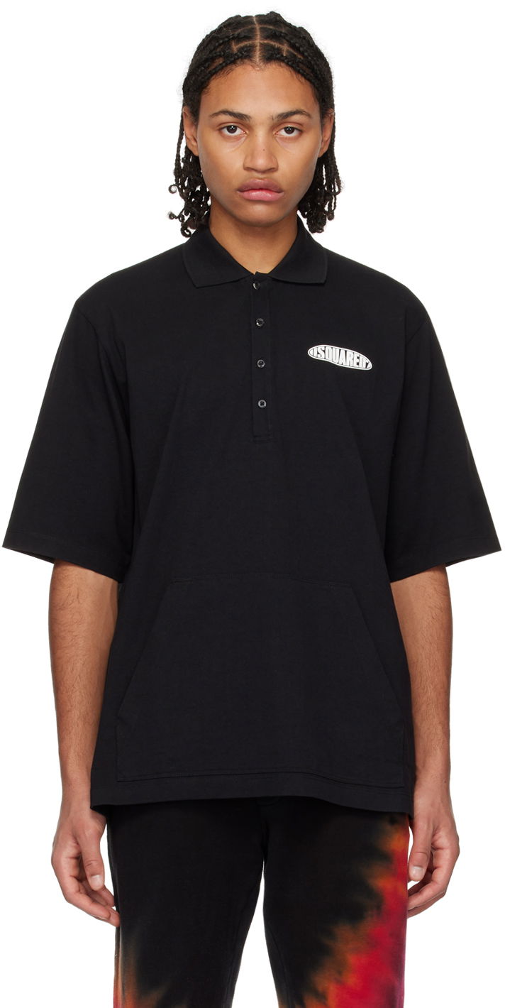 Poolopaita DSQUARED2 Bonded Polo with Logo Patch Musta | S74GL0069_S23851