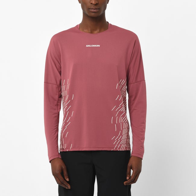 T-paita Salomon Sense Aero Graphic Long Sleeve T-Shirt Vaaleanpunainen | LC2697500