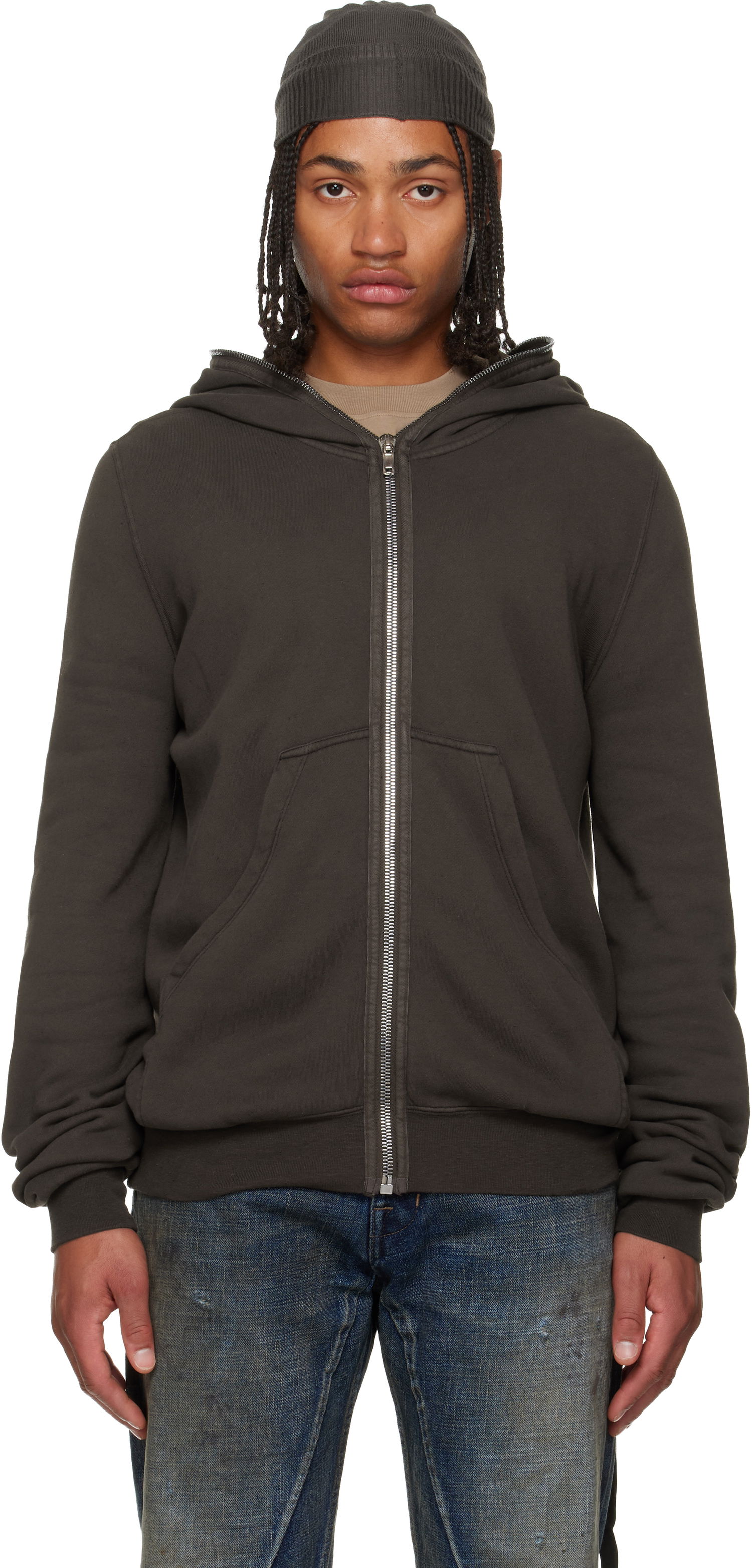 Huppari Rick Owens DRKSHDW Concordians Micro Mountain Hoodie Harmaa | DU02E7291 FSLP, 0