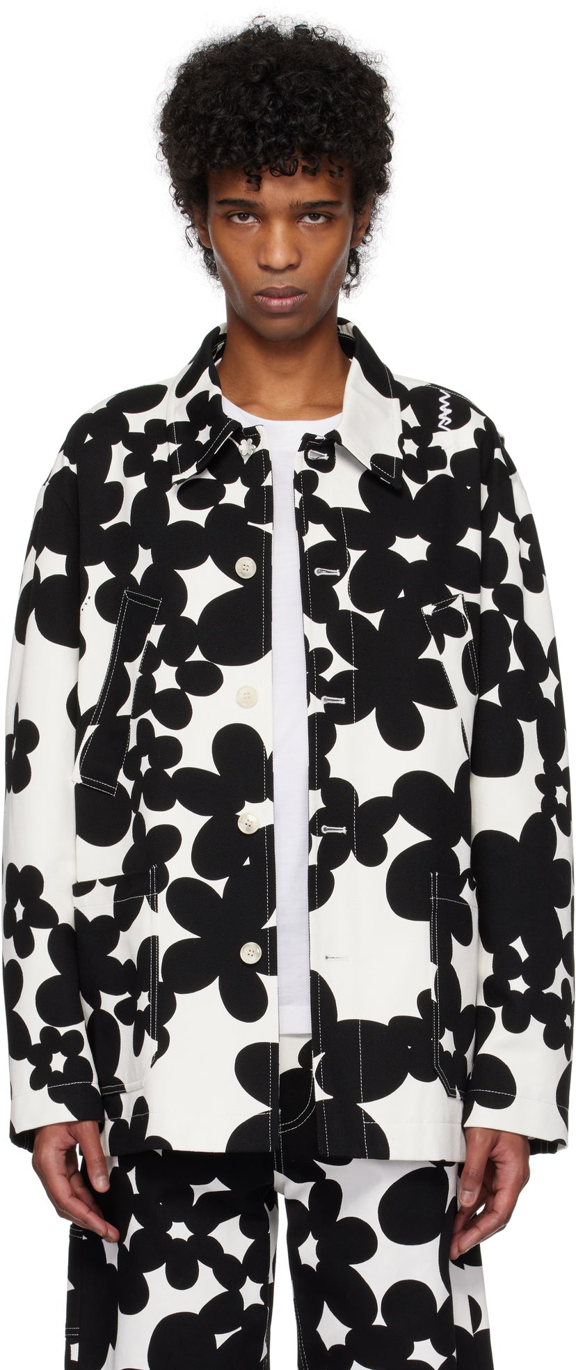 Takki Marni Marni Dillies Print Jacket Valkoinen | GUMU0131SU UTC462