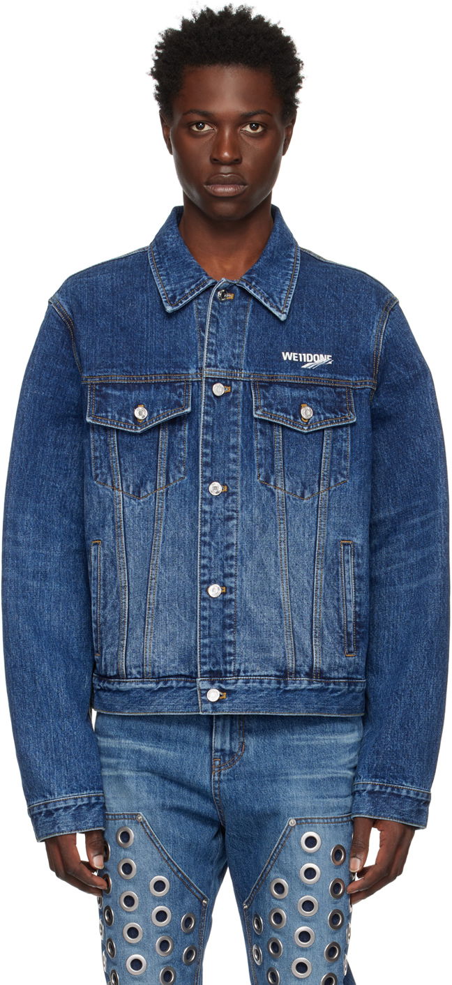 Takki We11done We11done Faded Denim Jacket Sininen | WD-DJ3-22-318-U-BL