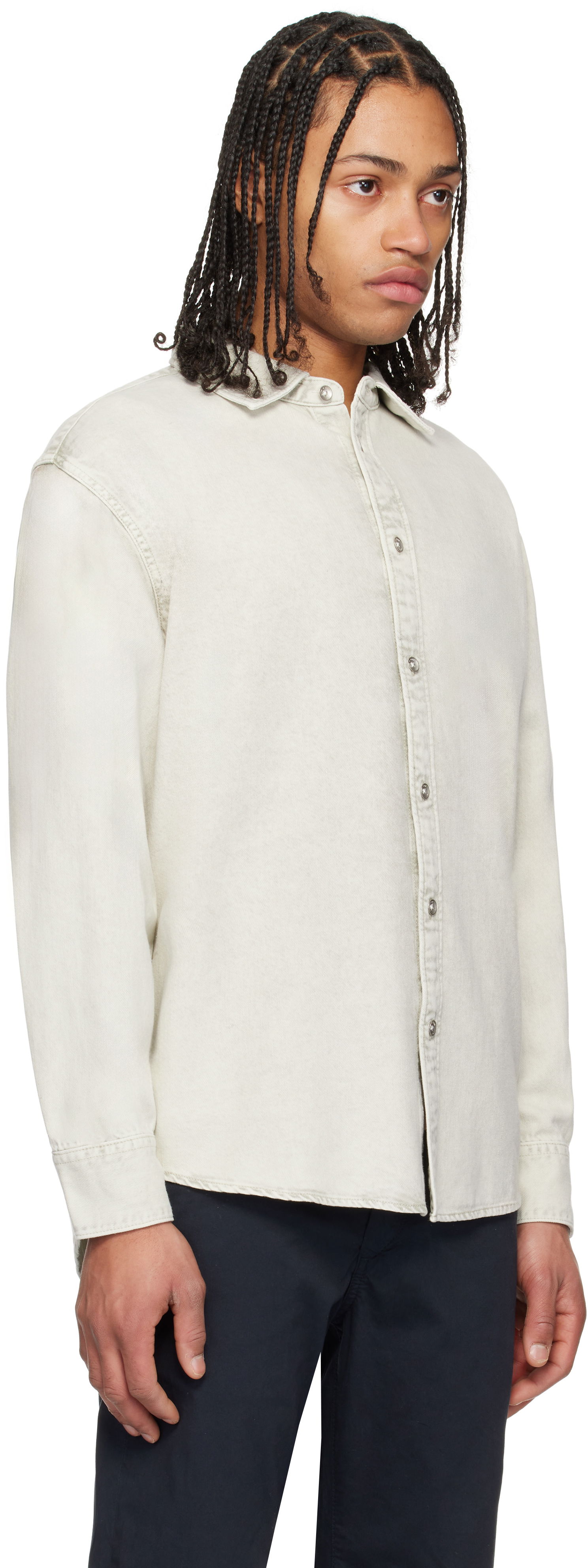 Paita rag & bone Rag & Bone Matthew Denim Shirt Beige | MED24H1438UFCC, 1
