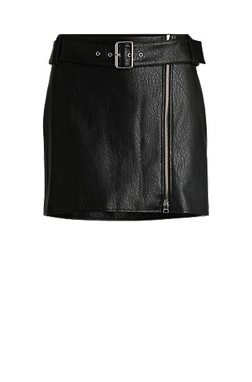 Hame BOSS Faux Leather Mini Skirt with Belt Musta | 50533859