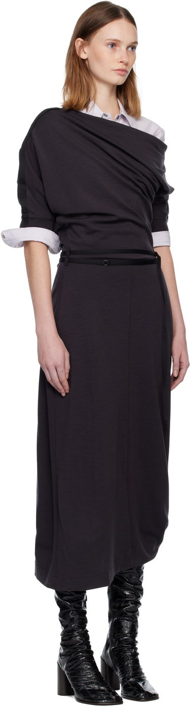 Mekko LEMAIRE Twisted Hem Midi Dress Musta | DR1126 LJ1041, 1