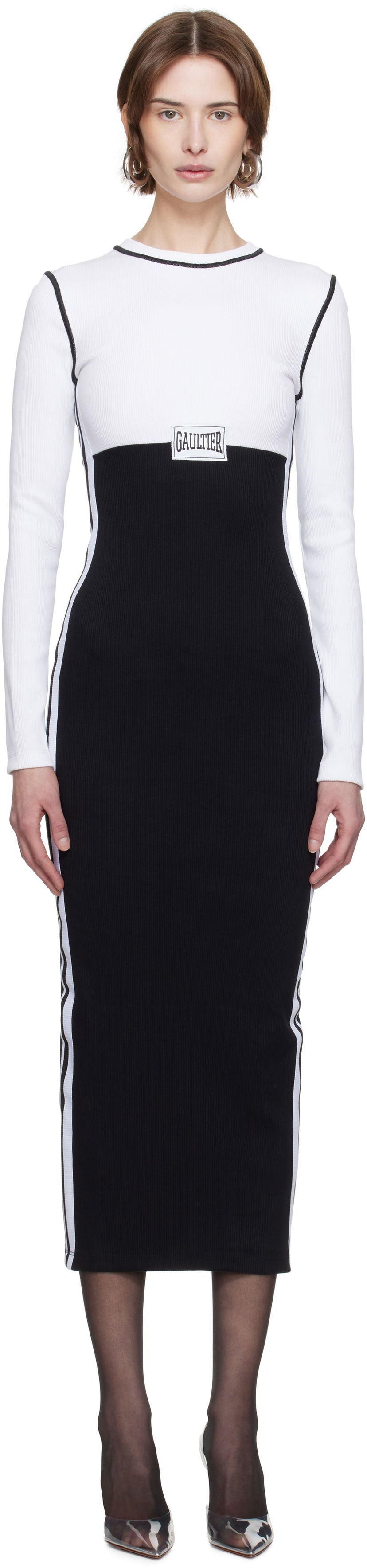 Mekko Jean Paul Gaultier Jean Paul Gaultier Color-Block Maxi Dress Musta | 25/33-F-RO343P-J080-0100