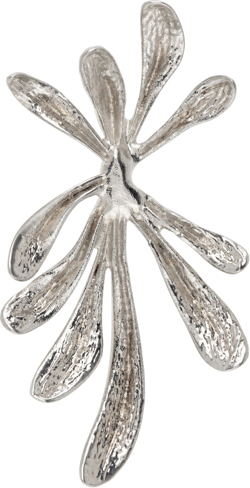 Korvakorut Dries Van Noten Dries Van Noten Textured Floral Single Earring Metallinen | 252-028202-083