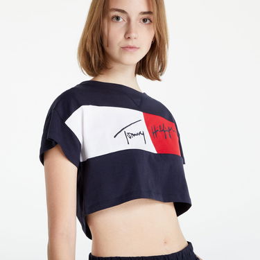 Crop top Tommy Hilfiger Cropped T-shirt Tummansininen | UW0UW03467-DW5, 4