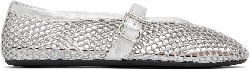 Vaatteet Alaïa ALAÏA Fishnet Ballerina Flats Metallinen | AA3A029TK028