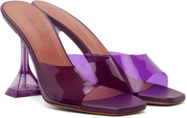 Kengänhoito Amina Muaddi Amina Muaddi Lupita Glass Slipper Heeled Sandals Violetti | LUPITA GLASS SLIPPER CL PLEXI PV, 3