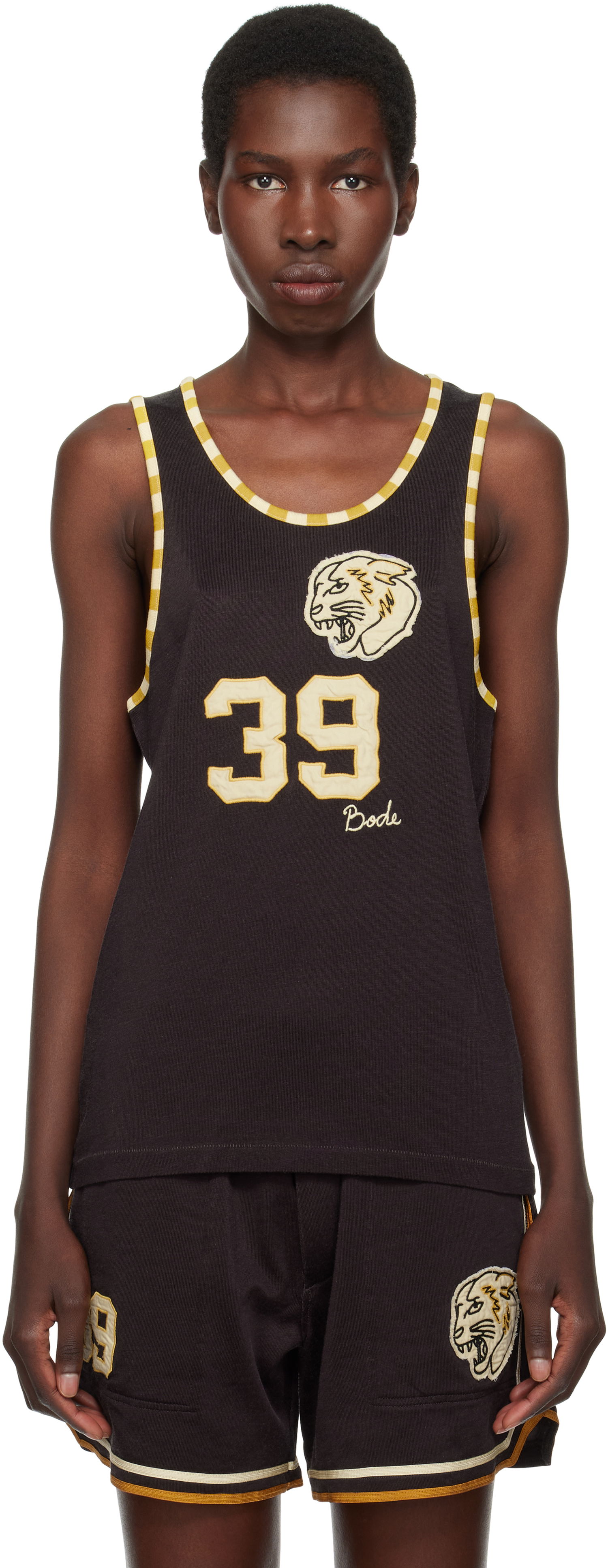 Tankkitoppi Bode Bode Bobcat Singlet Tank Top Musta | MRS25CS037, 0