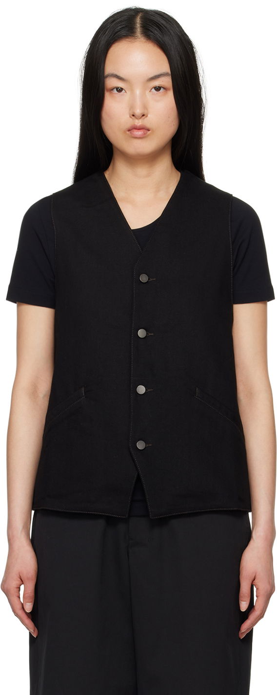 Liivi LEMAIRE Lemaire Button Denim Vest Musta | OW1071 LD1004