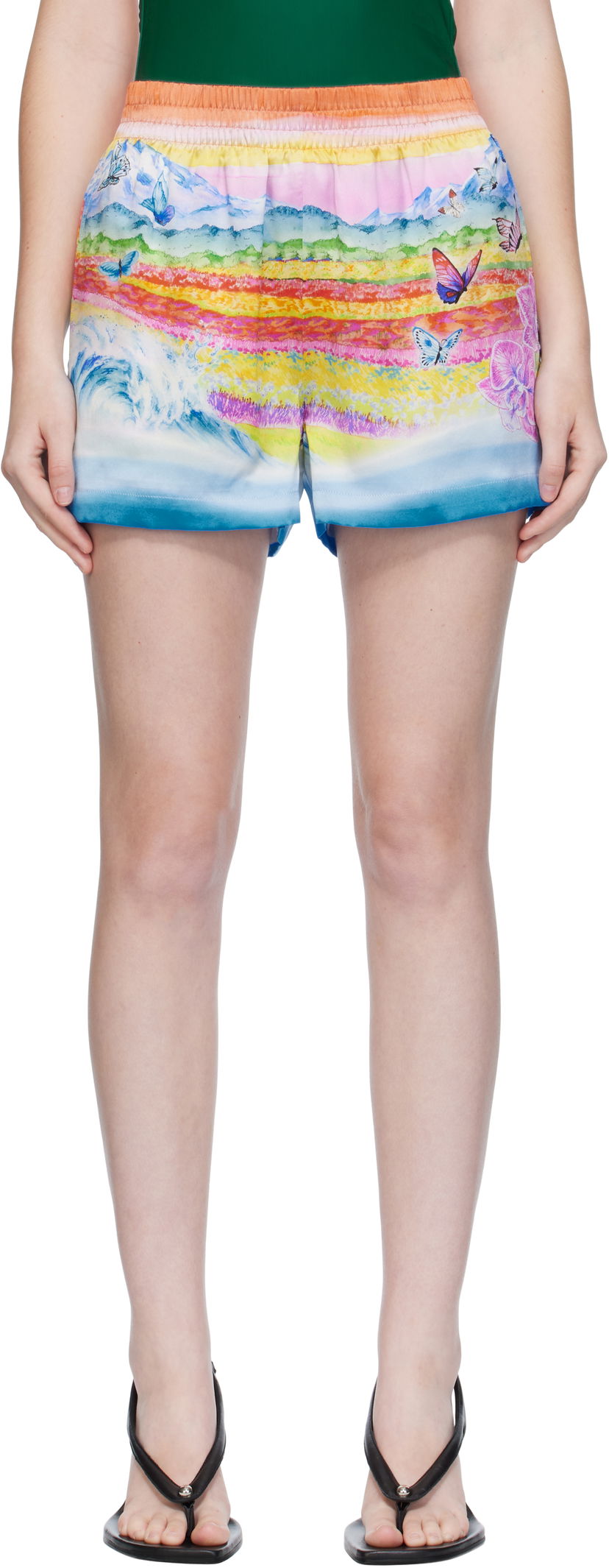 Shortsit Casablanca Casablanca Silk Printed Shorts Monivärinen | WPF25-TR-104-02