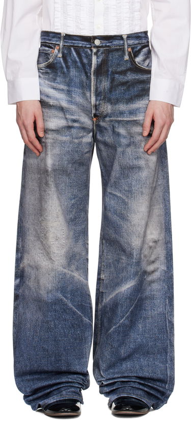 Jeans Junya Watanabe Junya Watanabe Levi's Edition Inkjet W Name Berberjin Jeans Sininen | WO-P905-100, 0