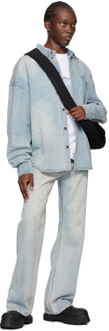 Paita We11done Washed Denim Shirt Sininen | WD-DB2-24-354-U-SK, 3