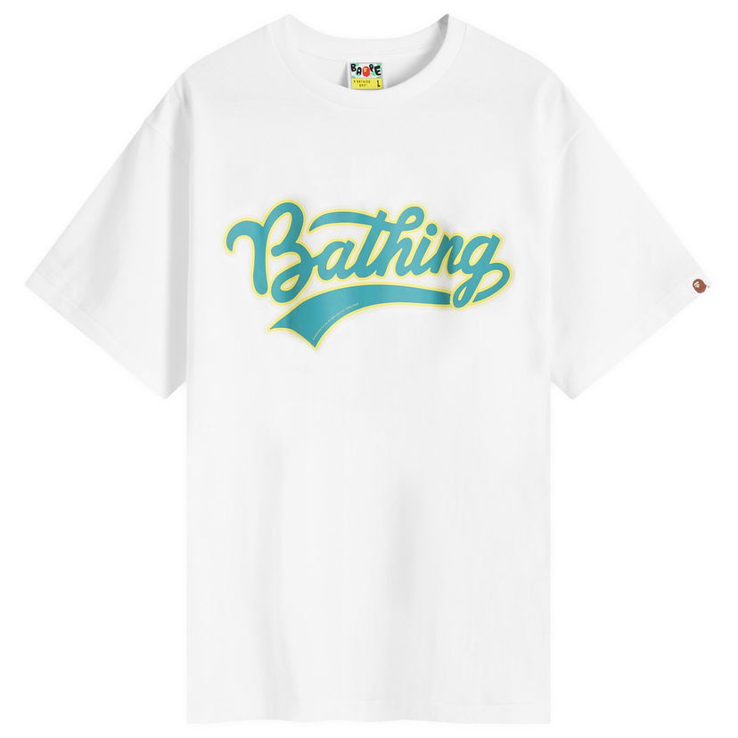 T-paita BAPE A Bathing Ape Men's Varsity Baseball Logo T-Shirt in White, Size Large | END. Clothing Valkoinen | 001TEK301046M-WHT