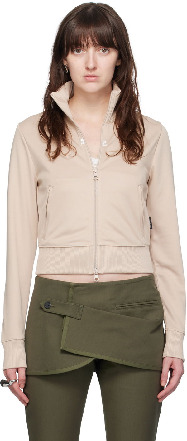 Takki Courrèges Courrèges Zip Track Jacket Beige | 124JVE010JS0091