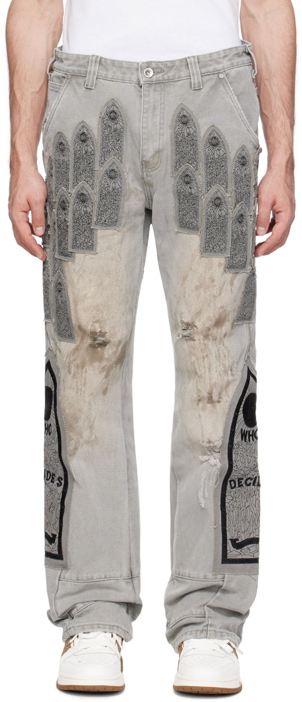 Housut Who Decides War Who Decides War Patch Trousers Harmaa | 1120880021SS24