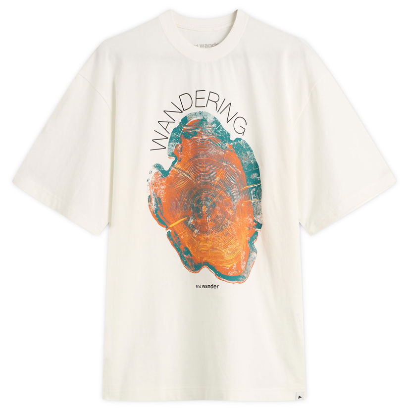 T-paita and wander Wandering Printed T-Shirt Valkoinen | 5745284091-030