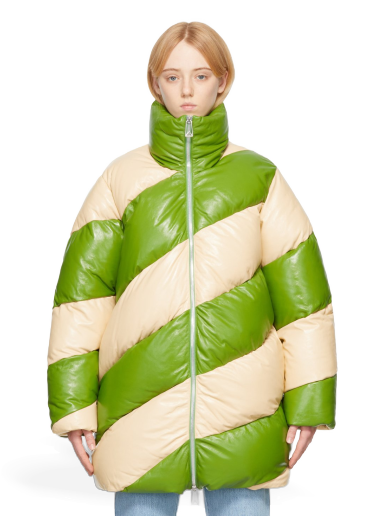Takki Bottega Veneta Leather Jacket Vihreä | 688751 V1NN0