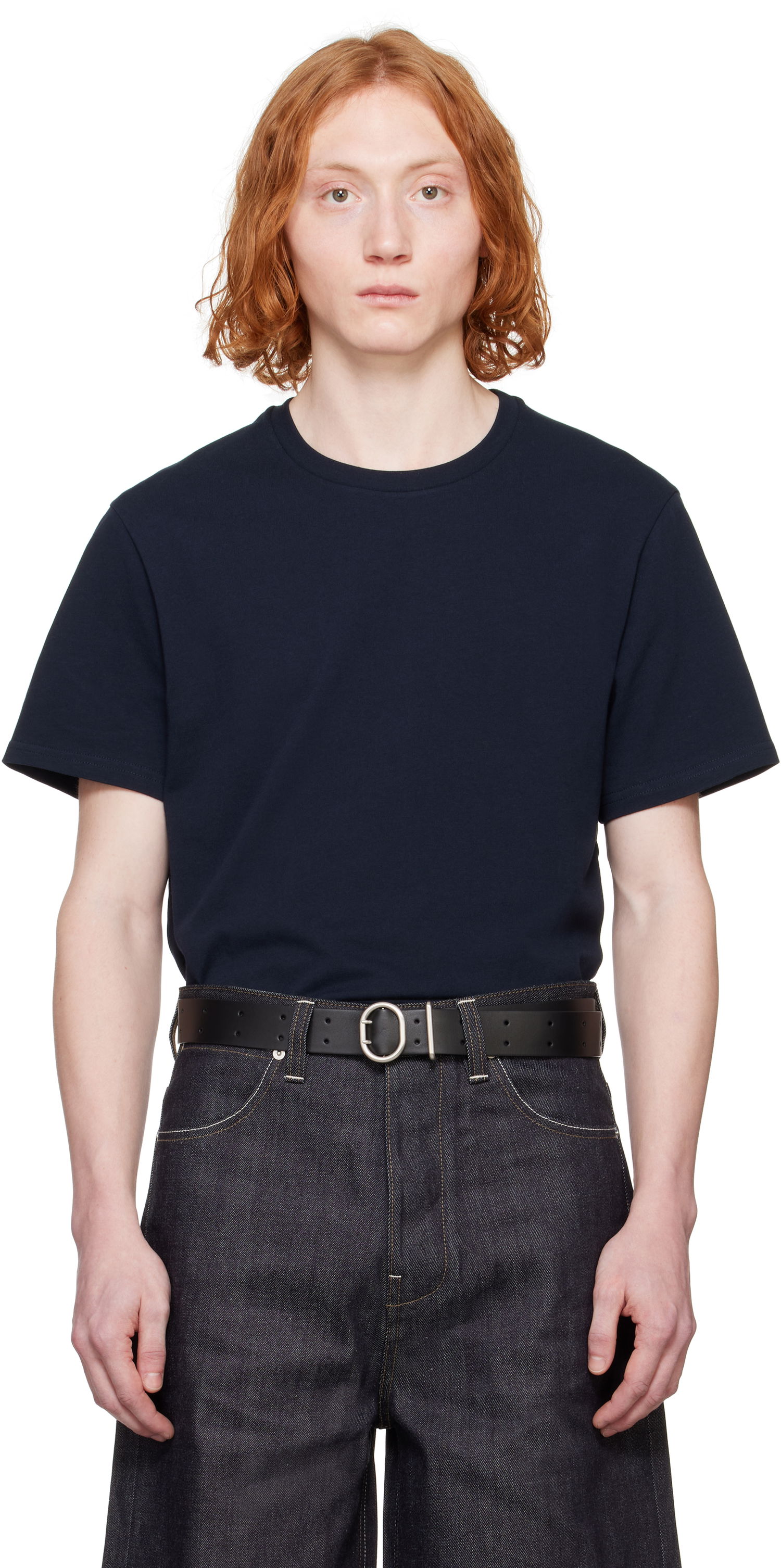 T-paita Jil Sander Jil Sander Crewneck T-Shirt Tummansininen | J47GC0153_J20103, 0