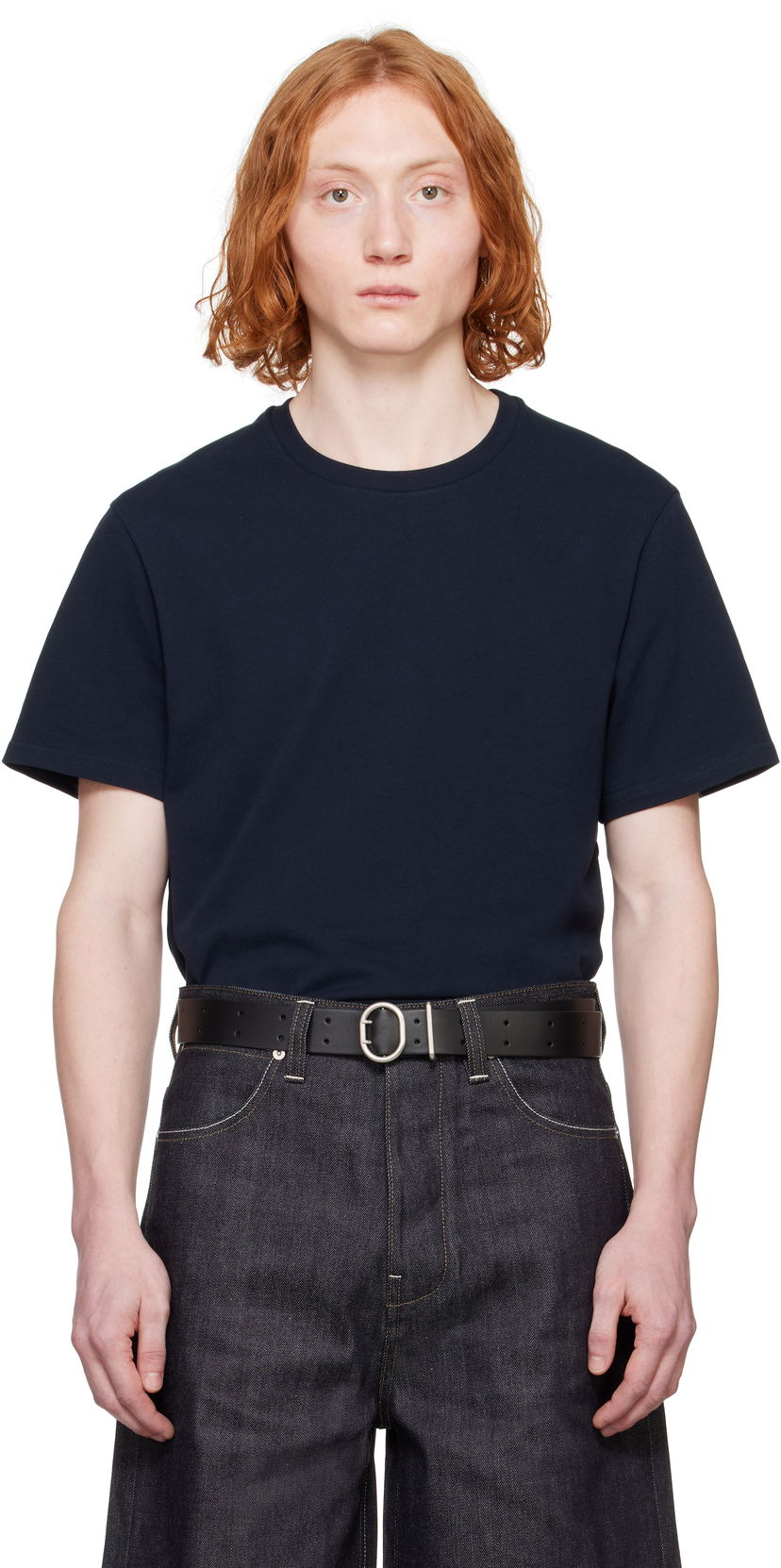T-paita Jil Sander Jil Sander Crewneck T-Shirt Tummansininen | J47GC0153_J20103
