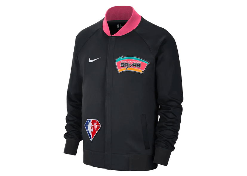 Bomber-takki Nike San Antonio Showtime City Edition Dri-Fit Jacket Musta | DB2471-010