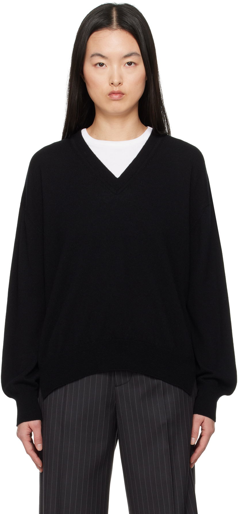 Villapaita &Daughter &Daughter Tahra Cashmere V-Neck Sweater Musta | CH04632