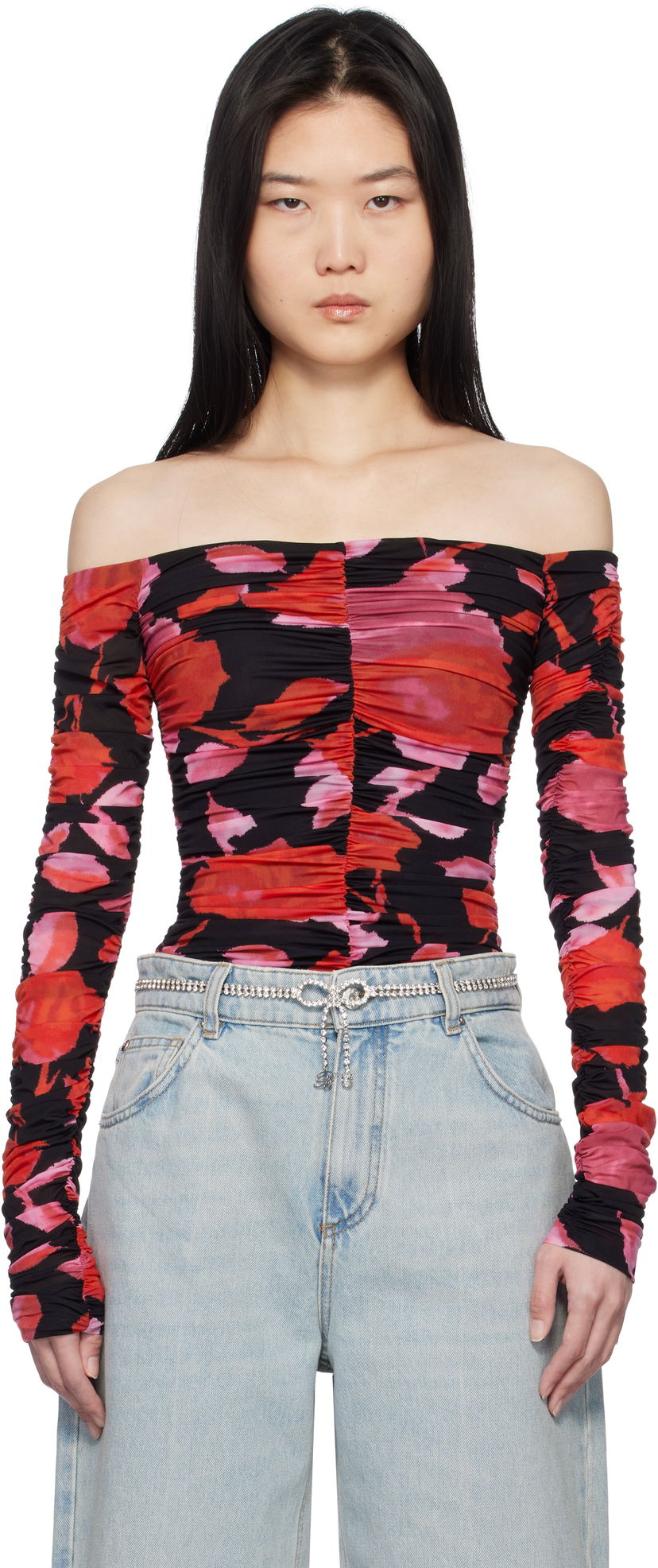 Tankkitoppi Blumarine Blumarine Printed Jersey Draped Top Monivärinen | P522C361A