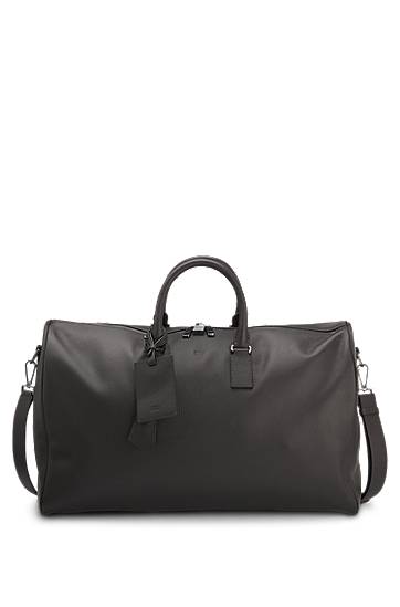 Matkalaukku BOSS BECKHAM x BOSS Grained Leather Holdall with Address Tag Musta | 50549409