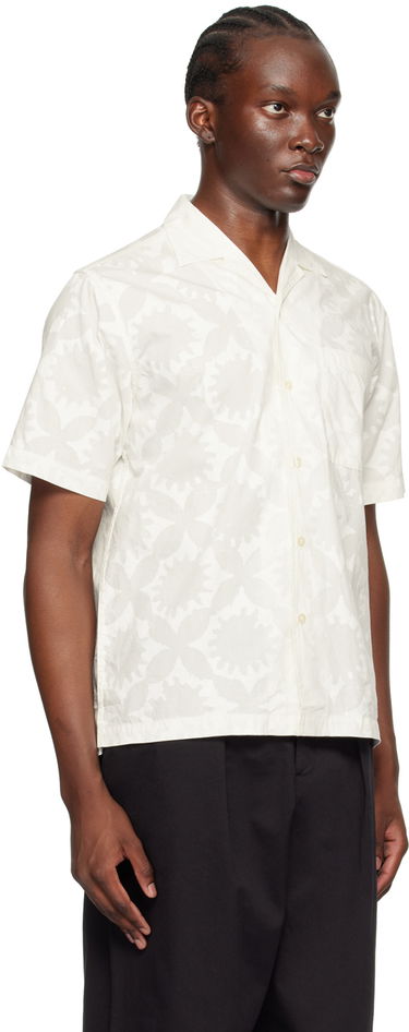 Paita Universal Works Universal Works Minari Print Resort Shirt Valkoinen | P3078, 1
