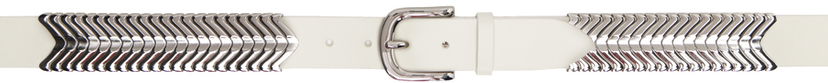 Vyöt ISABEL MARANT Isabel Marant Tehorah Chevron Leather Belt Valkoinen | 23PCE023BHA-A1A25J