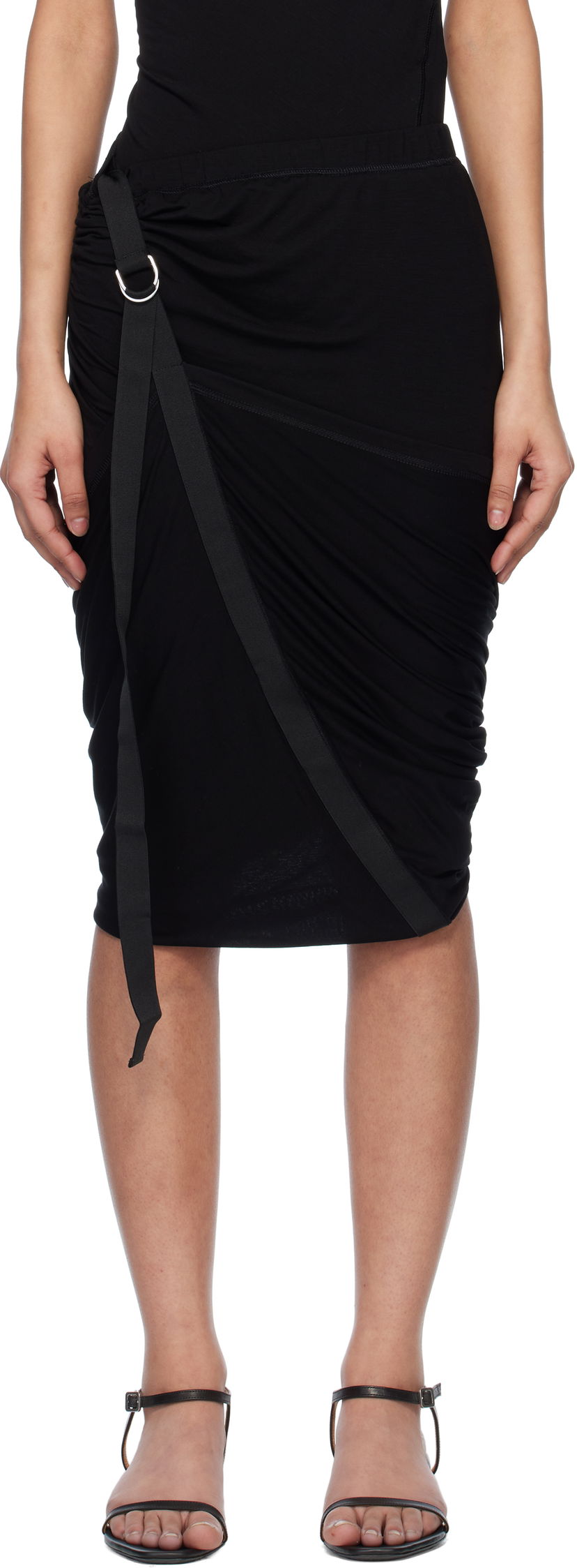 Hame Helmut Lang Helmut Lang Wind Midi Skirt Musta | O09HW302