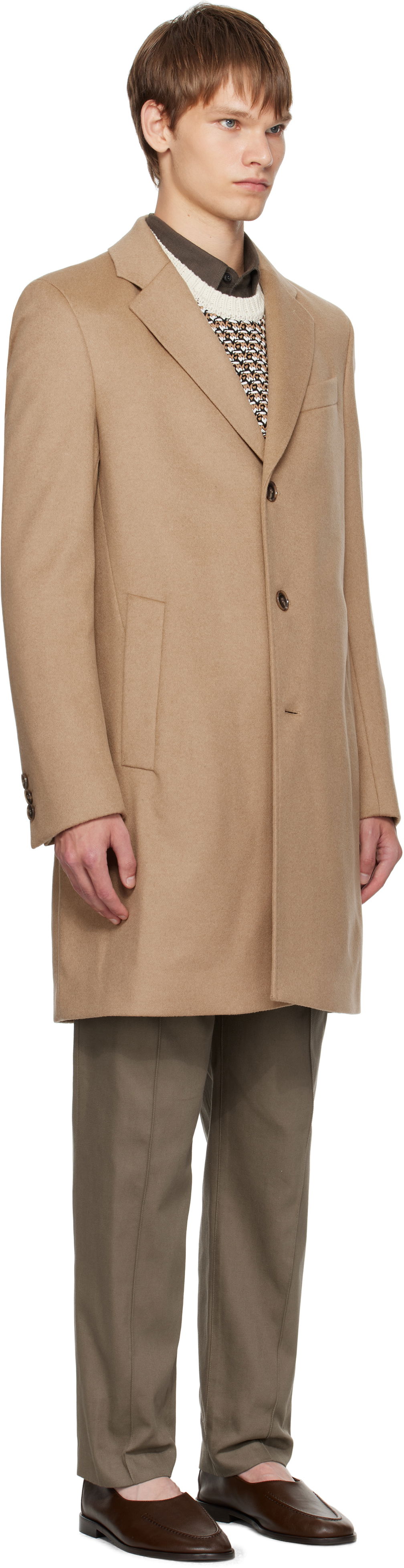 Takit BOSS Slim-Fit Wool and Cashmere Coat Ruskea | 50549187, 1