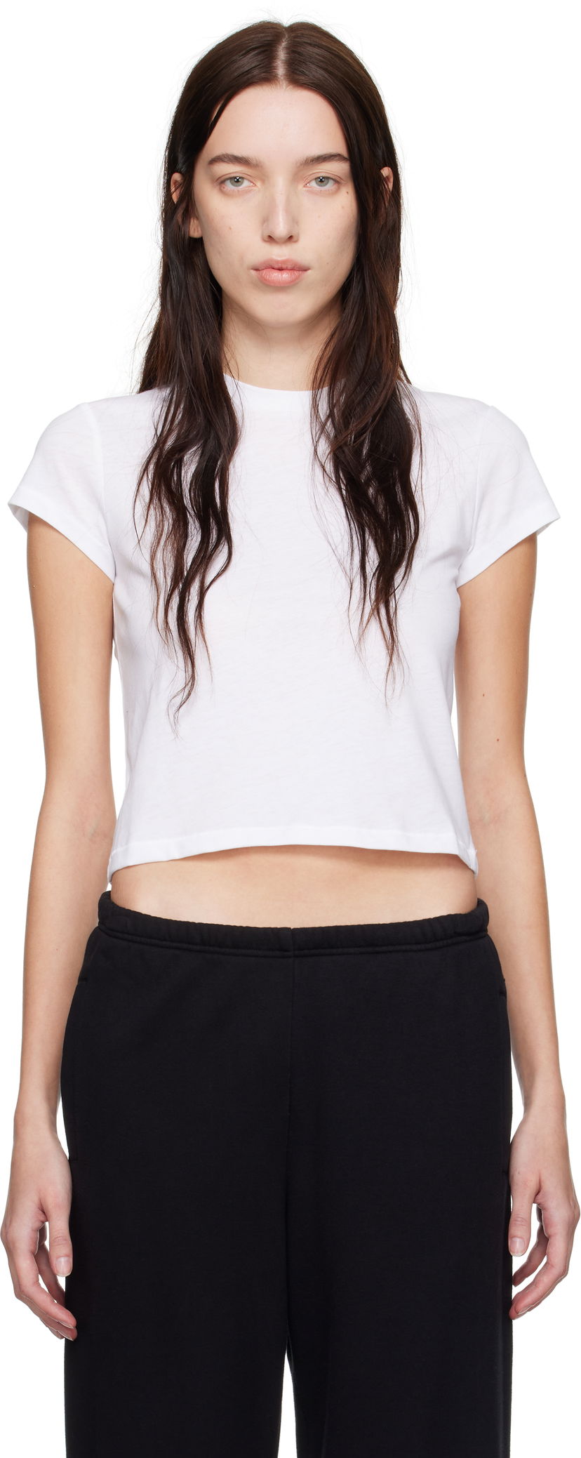 Crop top SKIMS Relaxed Tees Shrunken Cropped T-Shirt Valkoinen | SS-STT-6128W