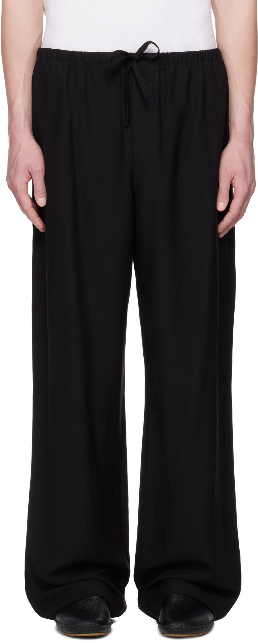 Housut The Row The Row Xon Drawstring-Waist Trousers Musta | 990-W3893