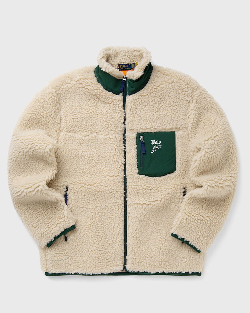 Takki Polo by Ralph Lauren Sherpa Fleece Full Zip Pullover with Chest Pocket Beige | 710980869002