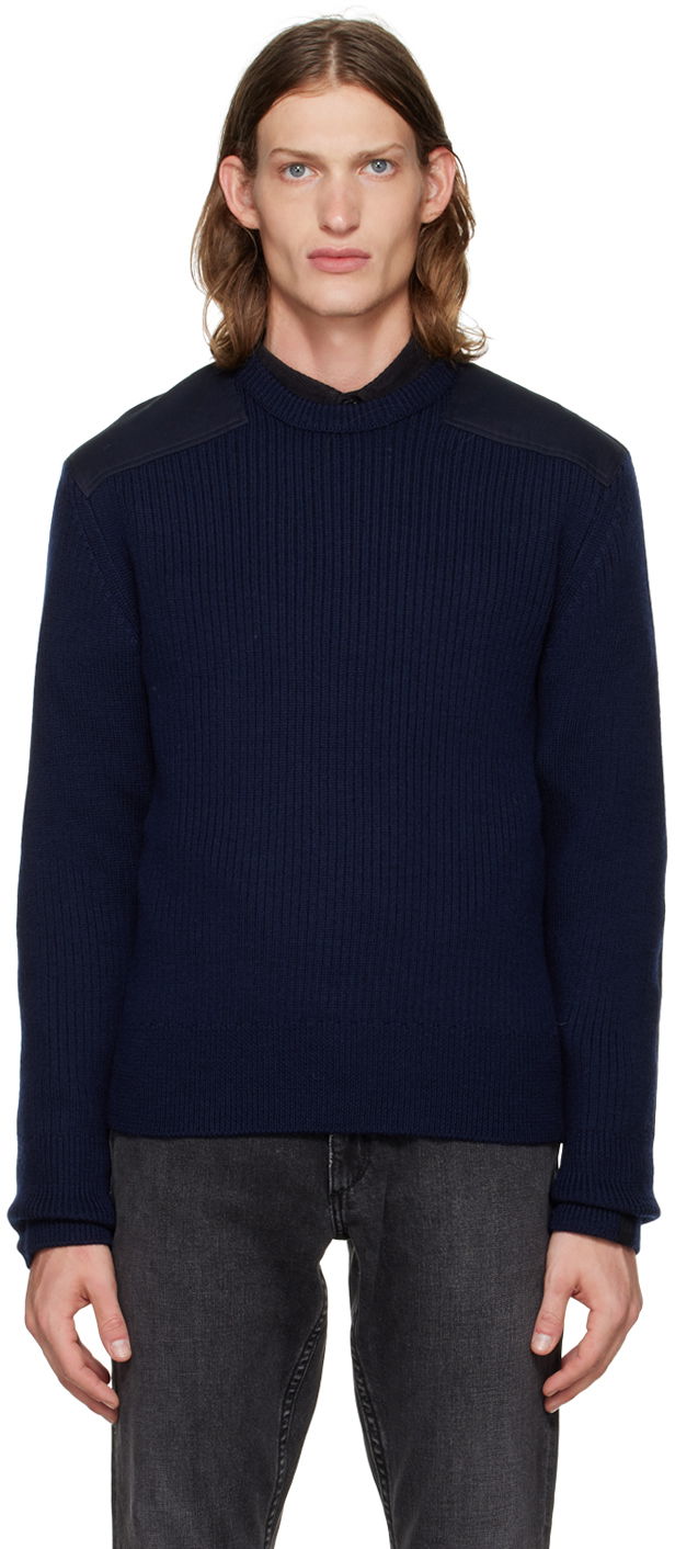 Villapaita rag & bone Rag & Bone Dexter Mixed Media Sweater Tummansininen | MBS22F017BW17