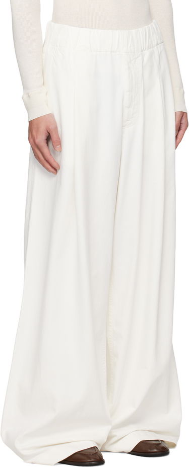 Housut ja farkut Dries Van Noten Dries Van Noten Drawstring Wide-Leg Pants Valkoinen | 252-020926-2382, 1